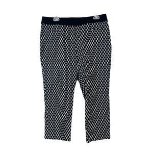 Apt. 9 Pants Women 10 Black White Honeycomb Modern Fit Cropped Bottoms Casual
